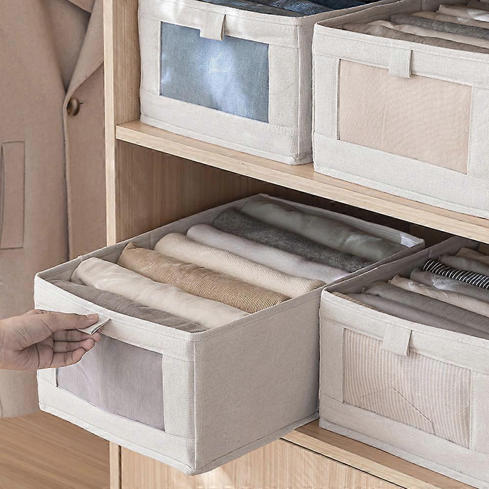 Foldable Fabric Clothes Storage Organizer Beige