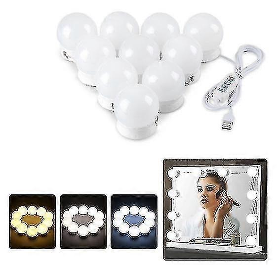 (電球のみ)ハリウッドのバニティミラー電球、14個の調光可能なLED電球3色の光、およびUSB充電機能電球に適しています5.22