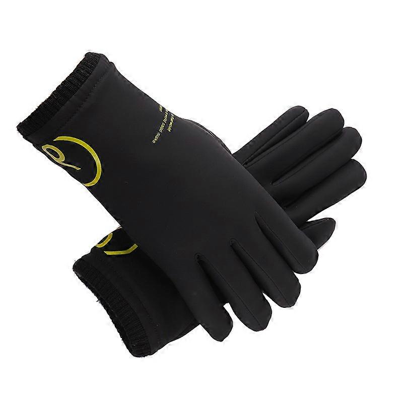Men Cycling Gloves Thermal Printing Touch Screen Plus Velvet Thickening
