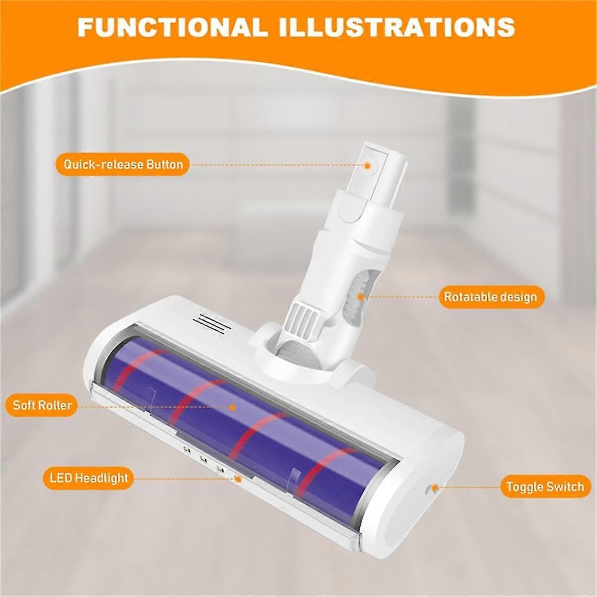 Led Electric Floor Brush Head For 1c K10 / G9 G10 / /v9b/v9p/v11 Vacuum Cleaner Brush Head