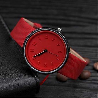Relojes unisex de números de moda simples Reloj de pulsera con cinturón de lona de cuarzo