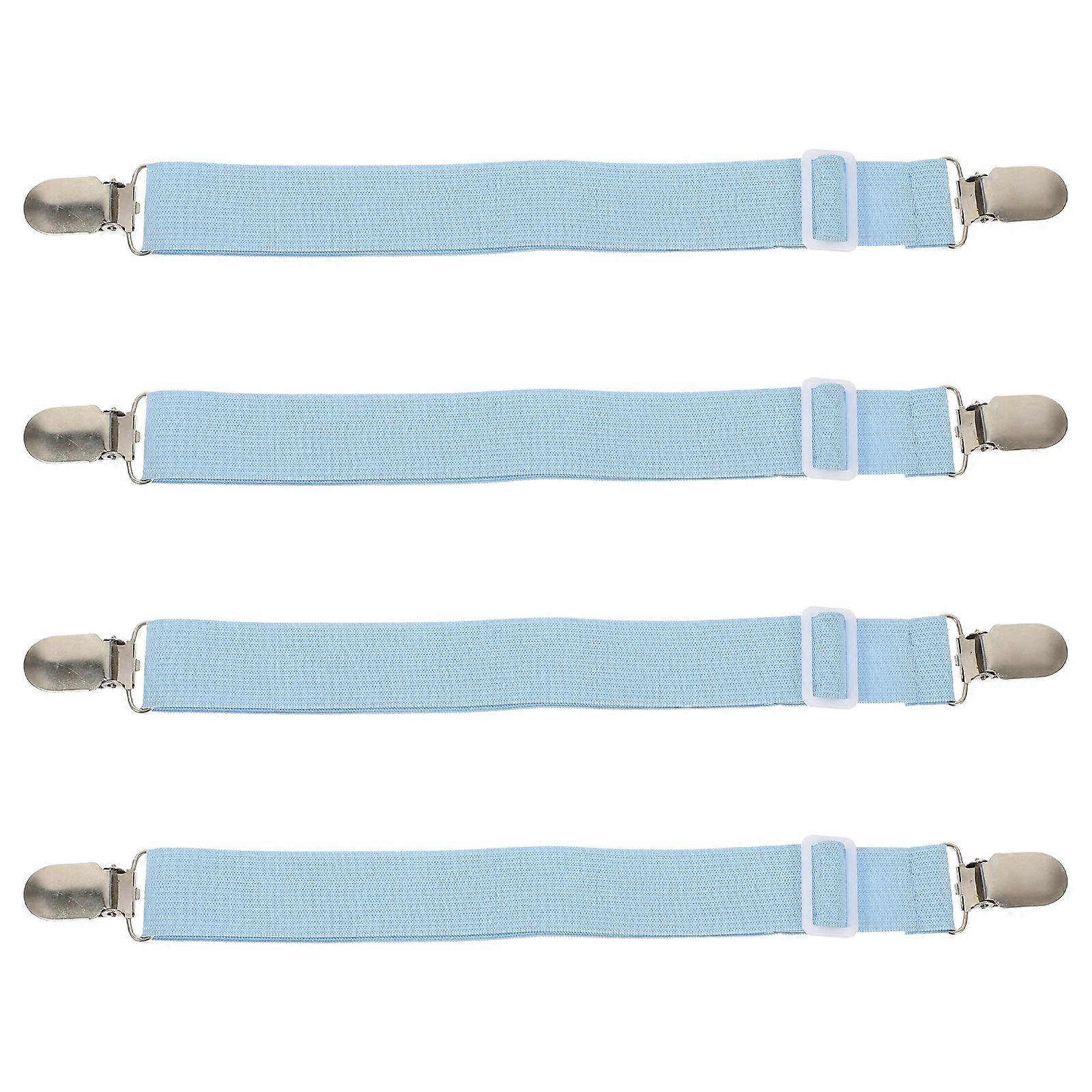 4pcs Elastic Bed Sheet Fasteners Adjustable Fitted Sheet Straps Clips Sheet Straps