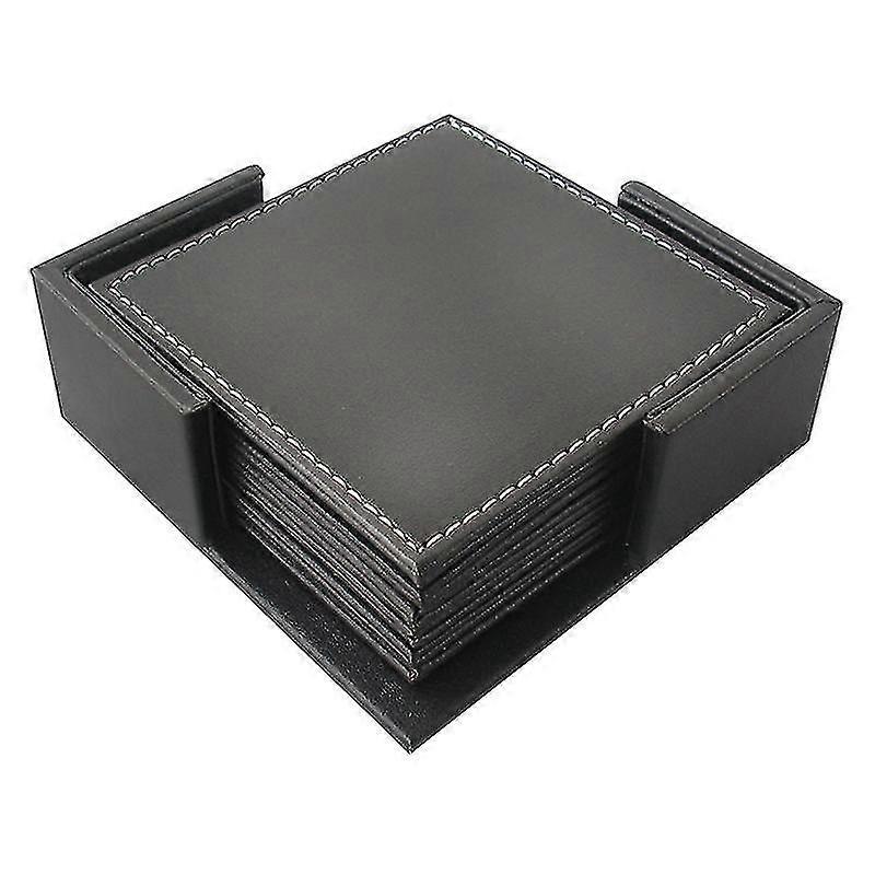 Coasters Set Placemat of Cup with Coaster Holder Coffee Drink Placemat Simple Style compatible with Square Blac-C10