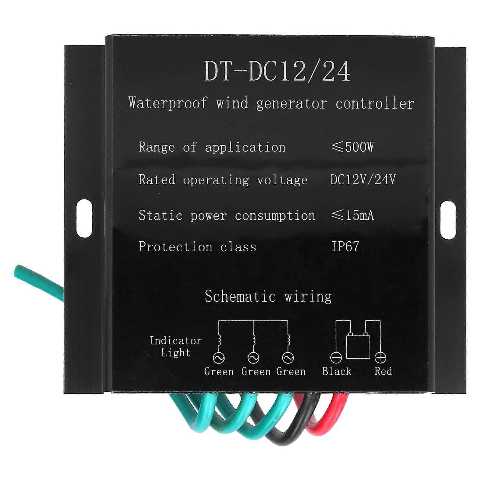 FO5~12/24V 500W Wind Turbine Generator Controller Waterproof Battery Charging Regulator NO.4031