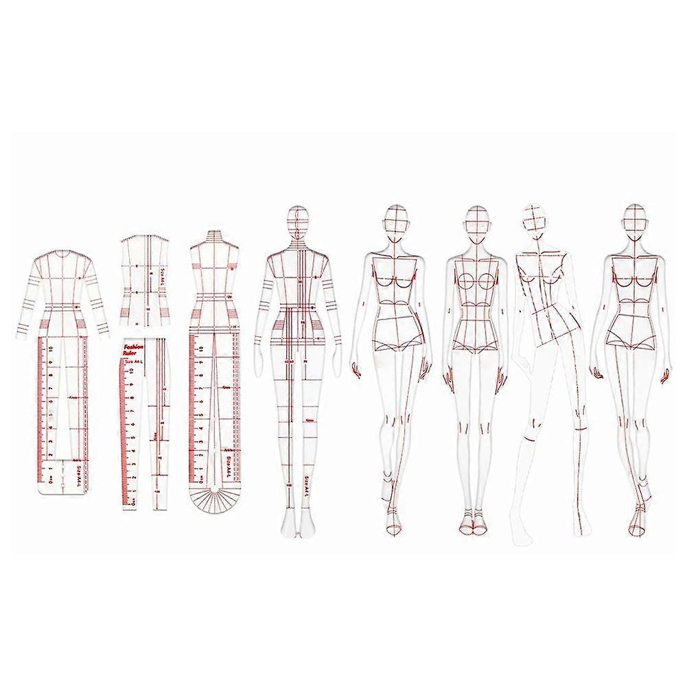 Illustration Rulers Sketching Templates Ruler Sewing Humanoid Patterns Design Clothing Measuring,C