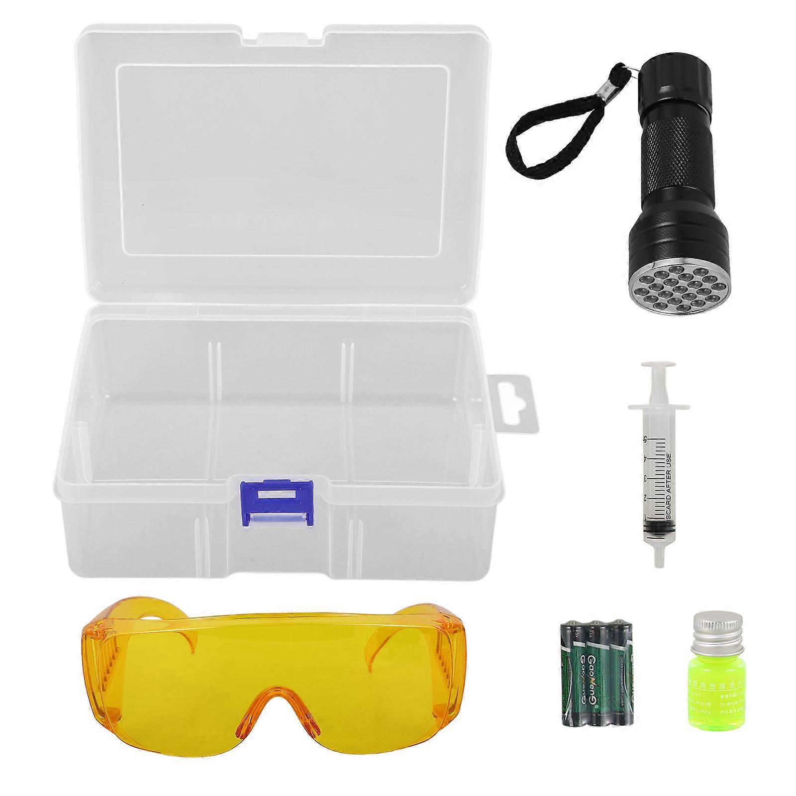 1 Set Car Air Conditioner Leak Test Flashlight Protective Glasses Kit AC Leak Testing Tools