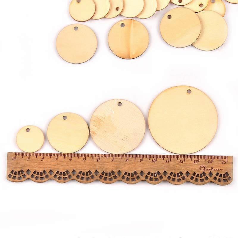 50pcs στρογγυλό πακέτο ξύλινο 2cm 3cm 4cm 5cm κύκλοι φυσικοί δίσκοι κενές πινακίδες χειροτεχνία γαμήλιο πάρτι δώρο ετικέτα κρεμάστε τις κάρτες ετικετών