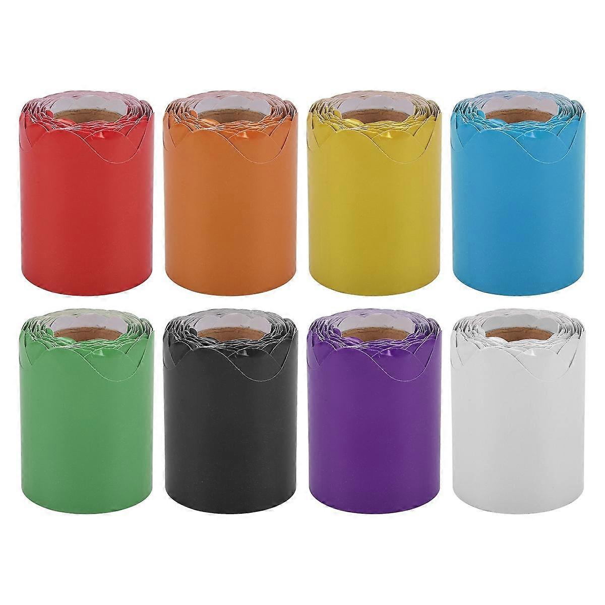 8 Rolls Scalloped Bulletin Board Borders Bulletin Boarder Trim Decoration Borders for Classroom Dec