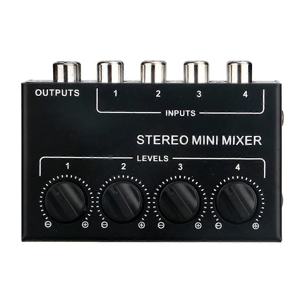 Mini 4 Channel Passive Mixer Compact Musical Instrument CD Player Computer Stereo Hub Mixer