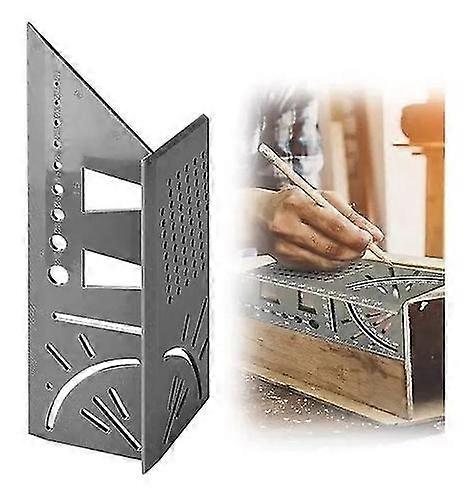 Multifunctional Woodworking Angle Measuring 3d Ruler,woodworking 3d Positioning Ruler Bend Angle Measuring Shape Ruler (grey)(1pc)