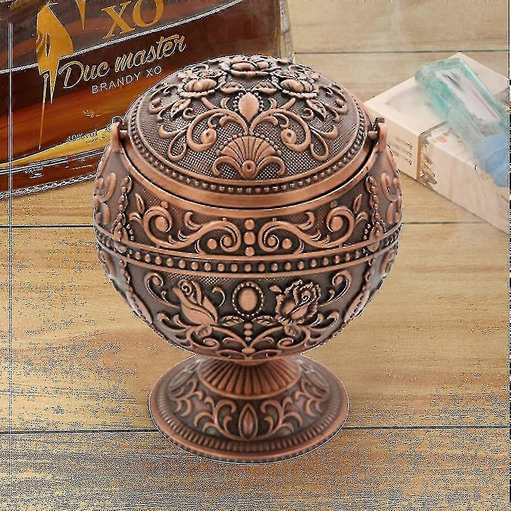 Windproof Retro Ashtray With Lid1 Piececopper Color