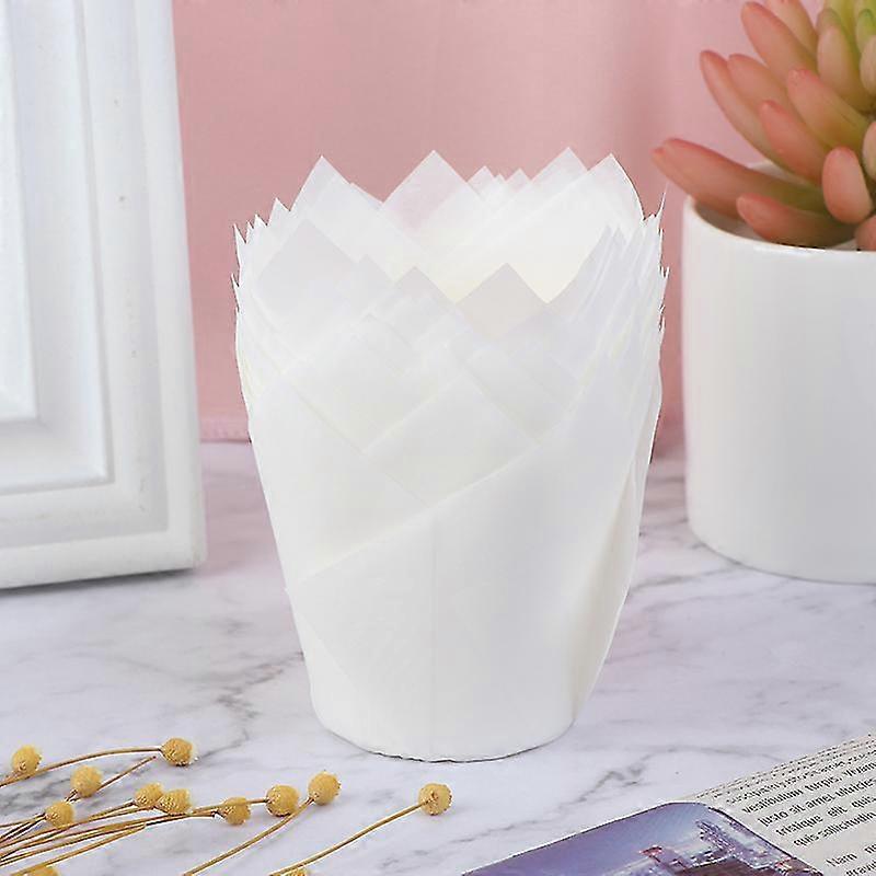 50pcs Tulip Case Muffins Cupcake Paper Cups Oilproof Cupcake Liner Baking Cup Case Wedding Caissettes Cupcake Wrapper Tray Tool