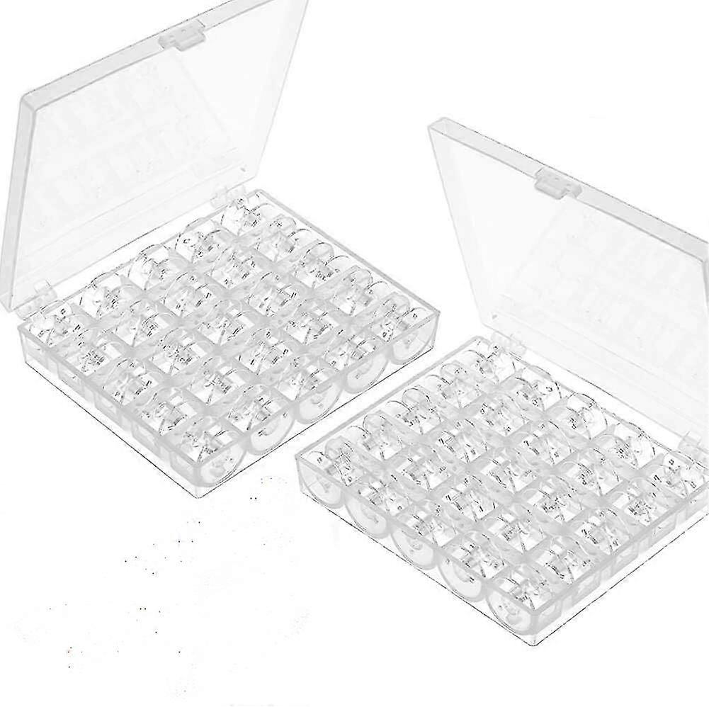Sewing Machine Bobbin Including Storage Box 50pcs Plastic Sewing Machine Bobbin Transpar