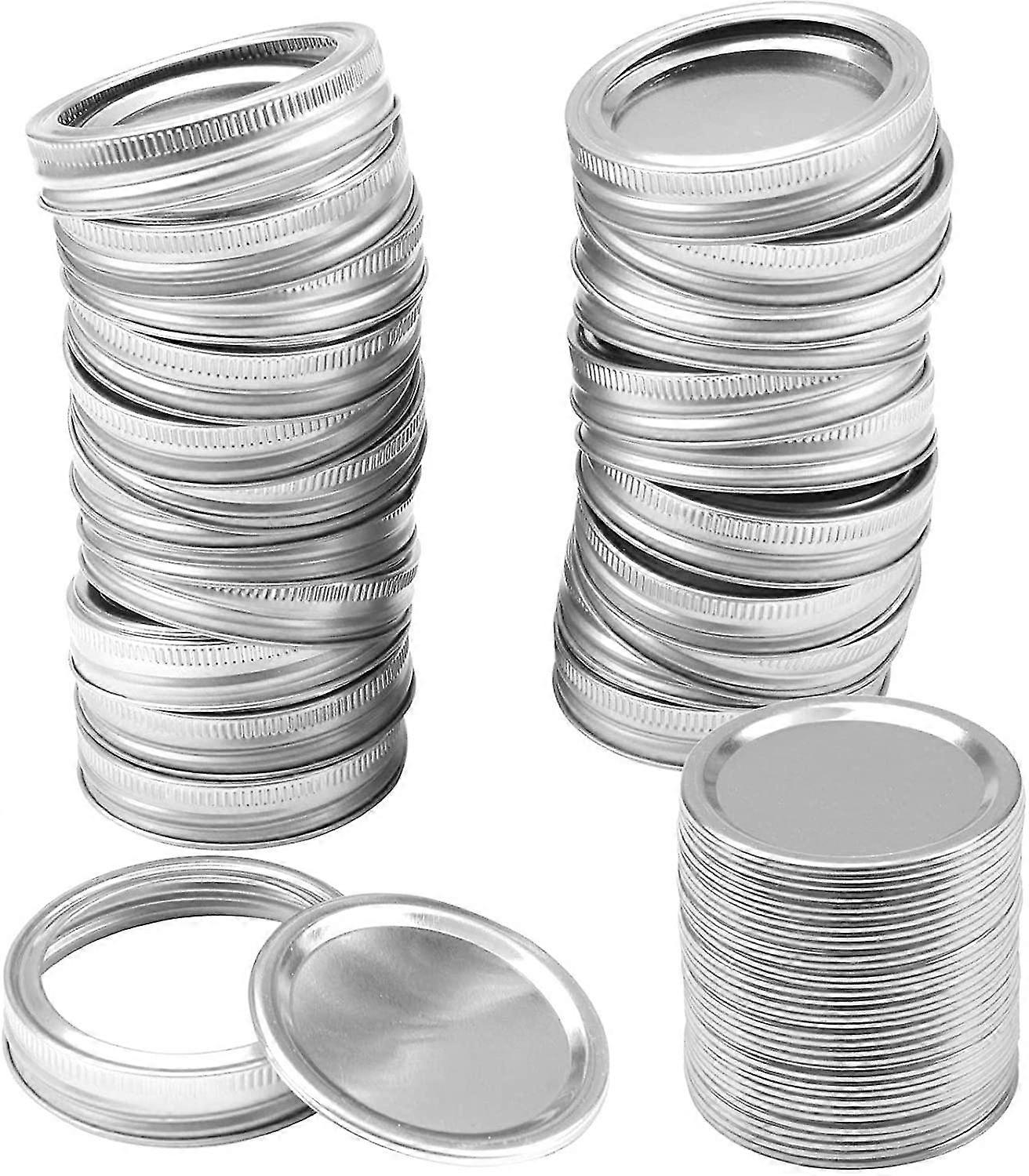 20 Pack Regular Mouth Mason Jar Split-type Lids With Silicone Seals Rings Mason Storage Solid Caps