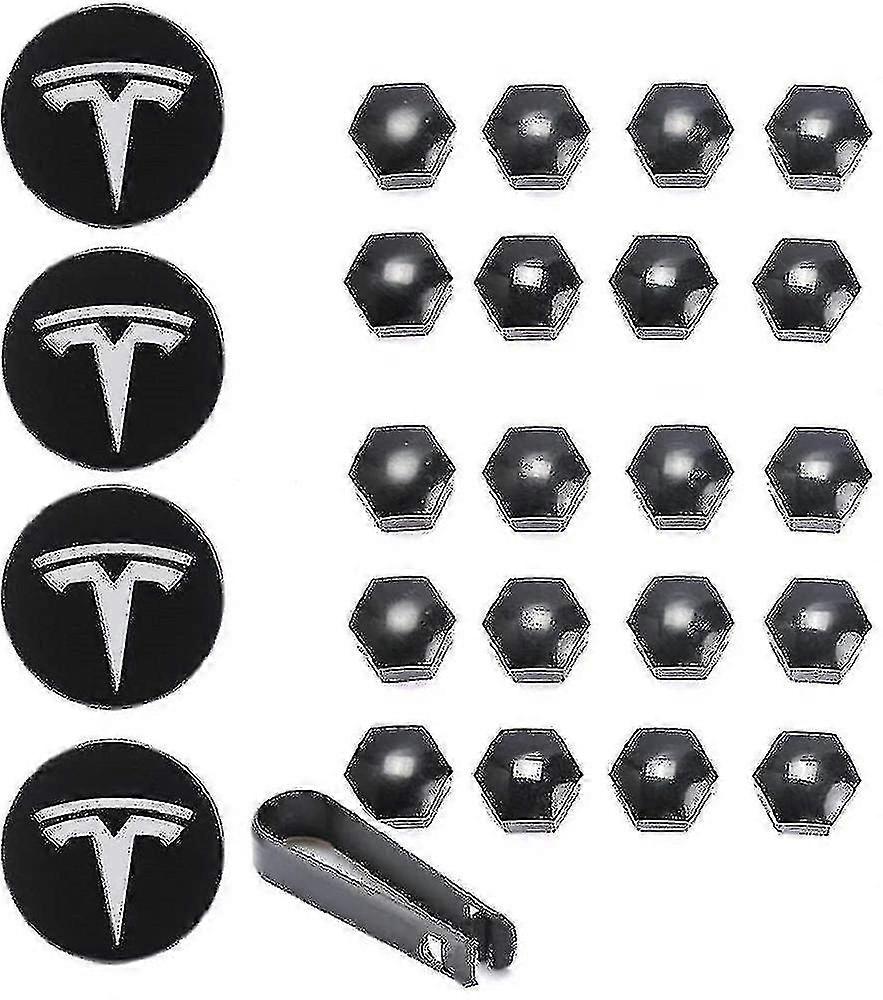 Tesla Model 3 Ysx Radabdeckung Kit Center Cap Rad Lug Nut Caps Schwarz Rot Weiß Grau W/4 Center Caps 20 Lug Nut Caps