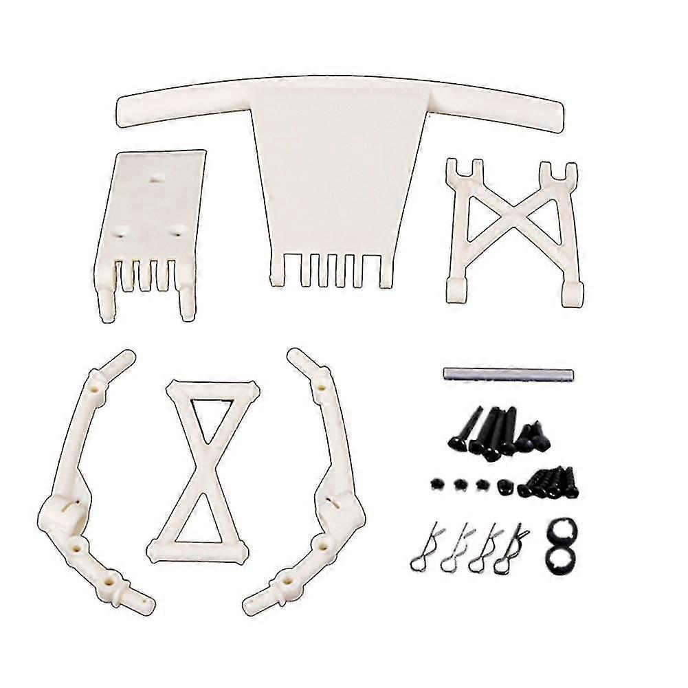 Front Anti-collision Bumper Set Compatible With 1/5 Hpi Rofun Baha Km Baja,white