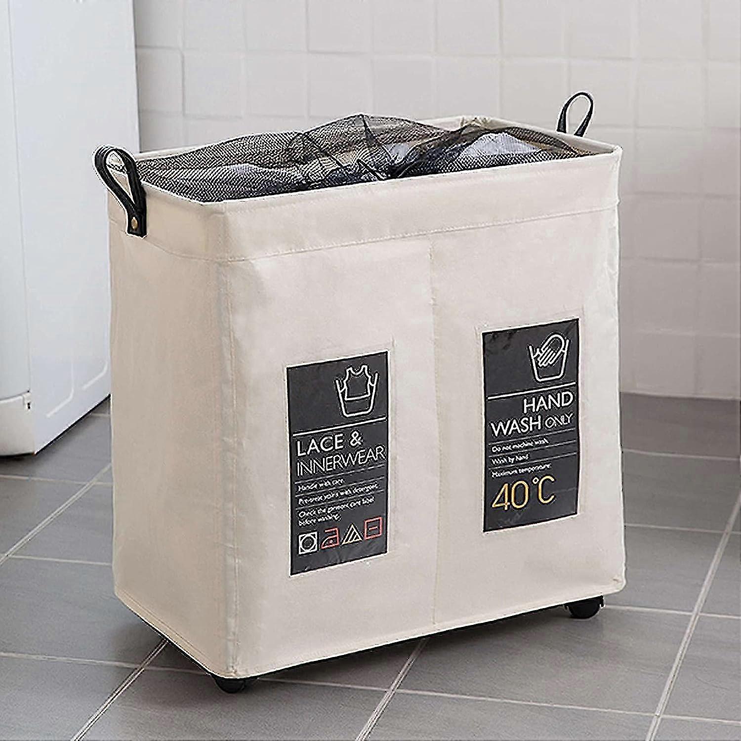 Tvättkorg Vattentät vikbar tvättkorgväska Smutsiga kläder Förvaringskorg med hjul