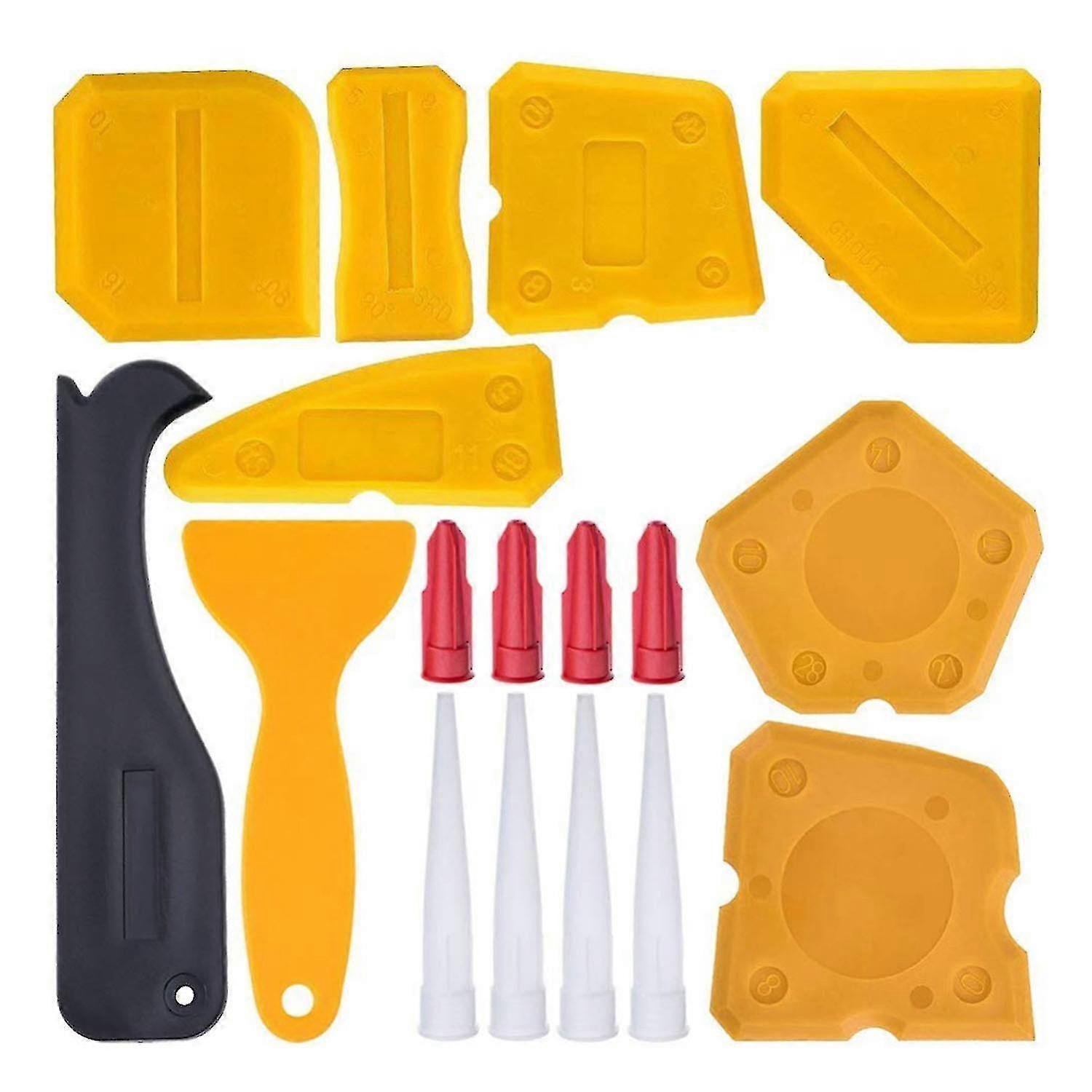 17 Pieces Caulking Tool Kit Silicone Sealant Finishing Tool Grout Scraper Caulk Remover And Caulk N