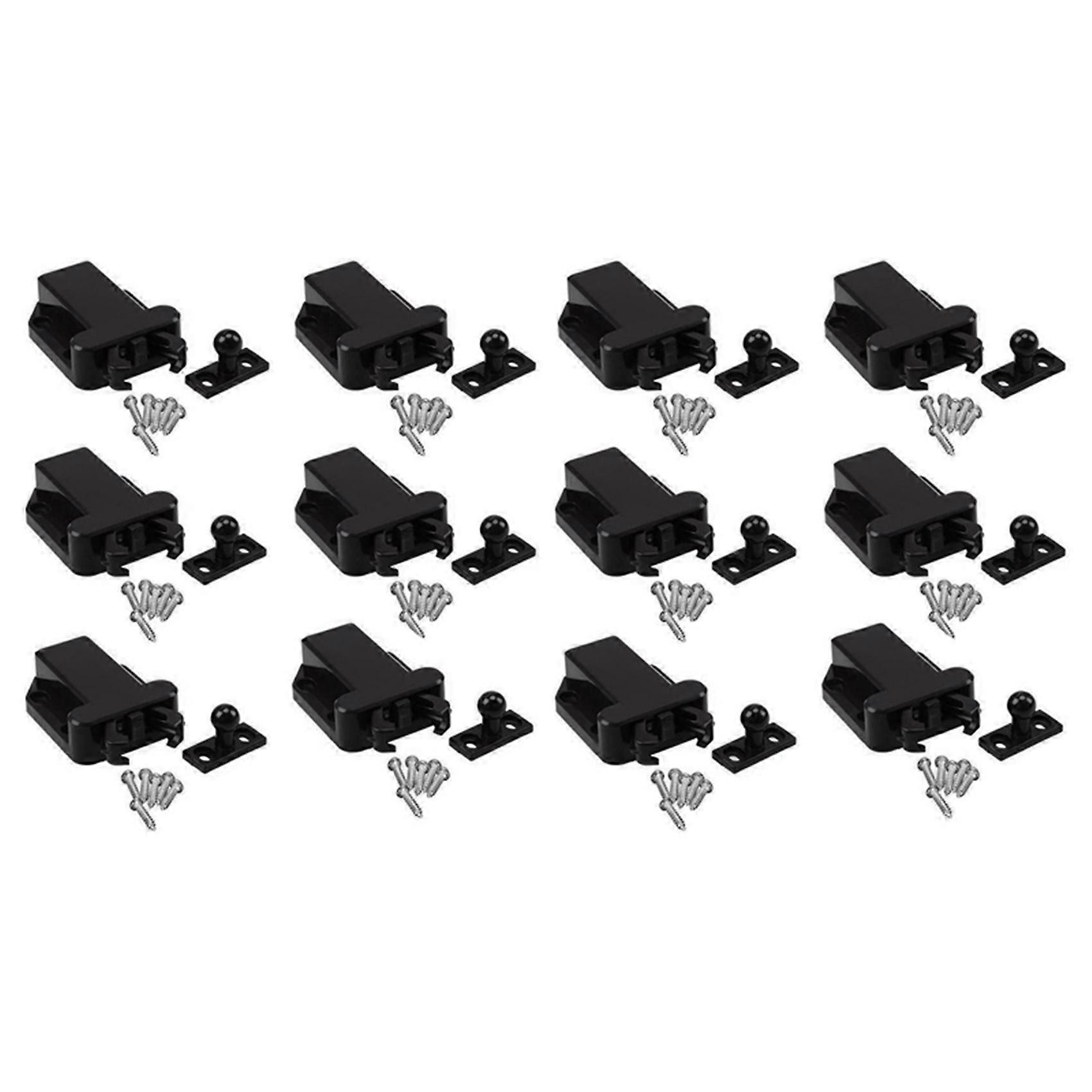 12-Pack Non-Magnetic Push to Open Catch Lock Drawer Cabinet Catch Press Latch Cupboard Bedroom