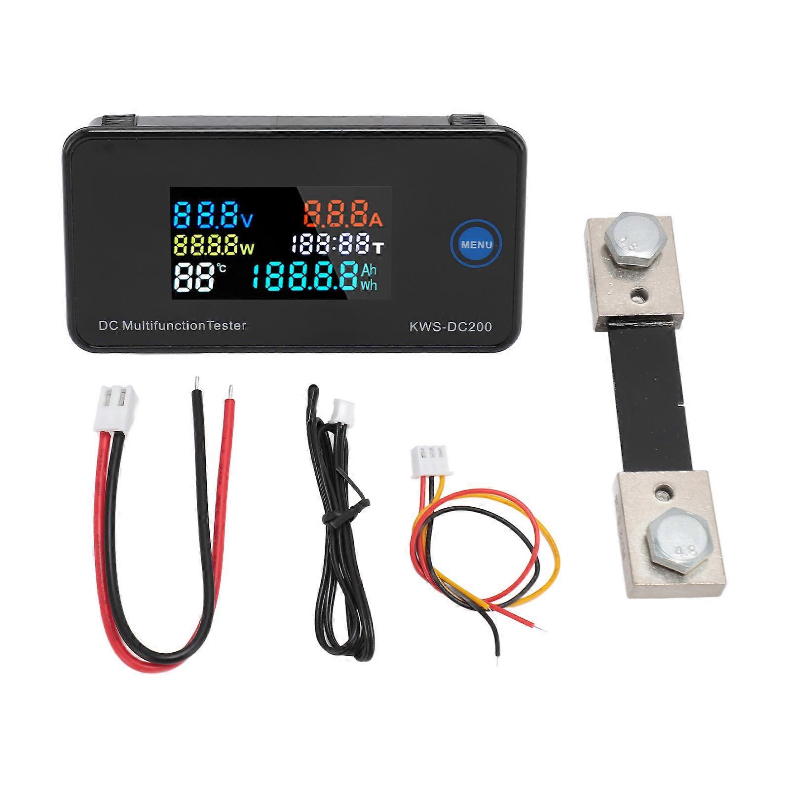 DC Voltmetro Digitale Amperometro DC200 100A LCD Display A Colori 7 in 1 Multifunzione DC Multimetro Tester per DC
