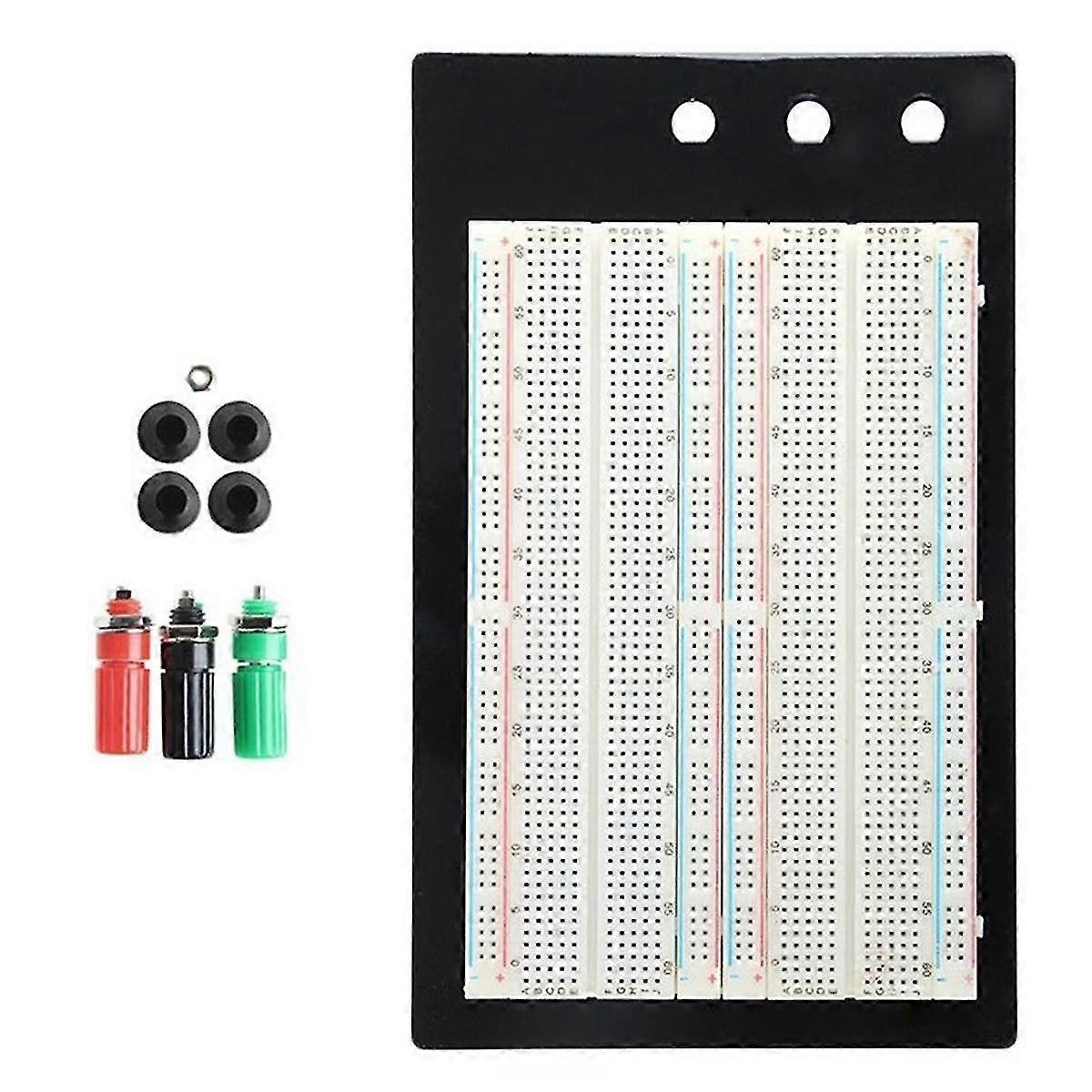 Solderless Breadboard Protoboard 1660 Positions Multifunctional Convenient Portable -204 With Banana Jacks