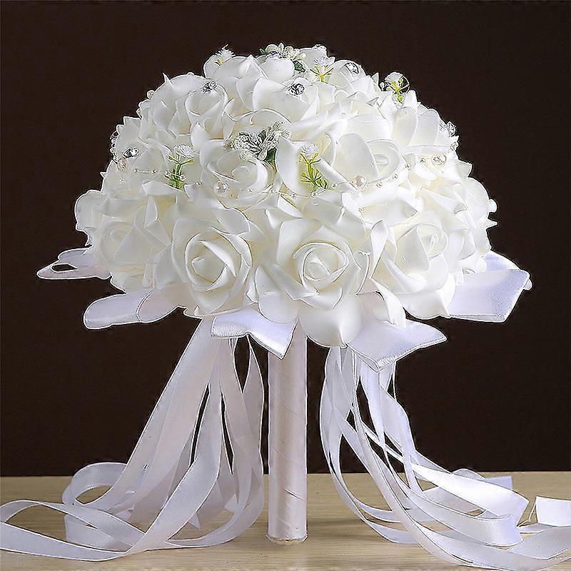 Wedding Bride Artificial Rose Hand Bouquet