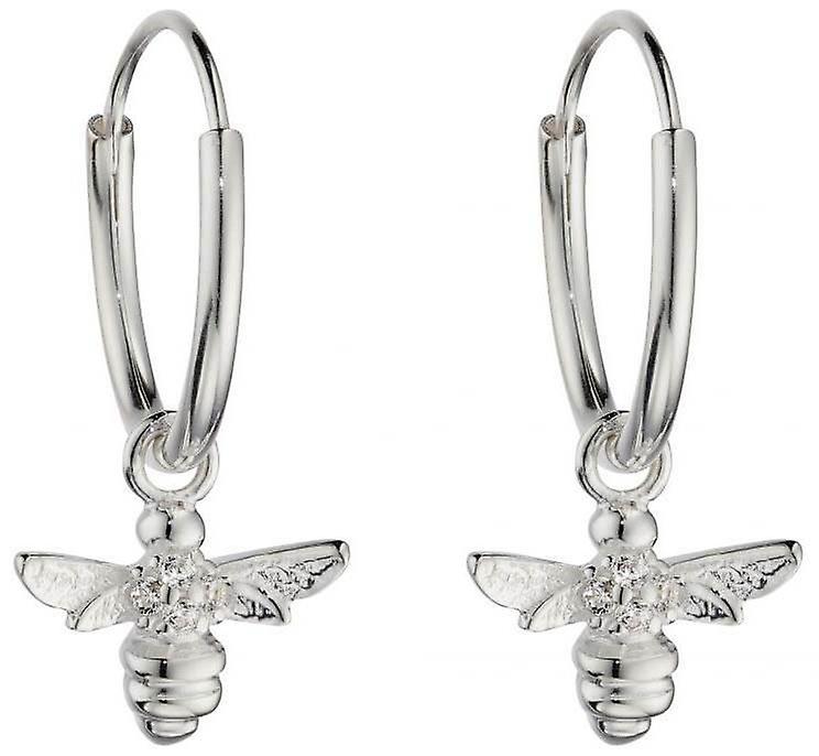 Beginnings Bee Assembled Hoop Earrings - Silver