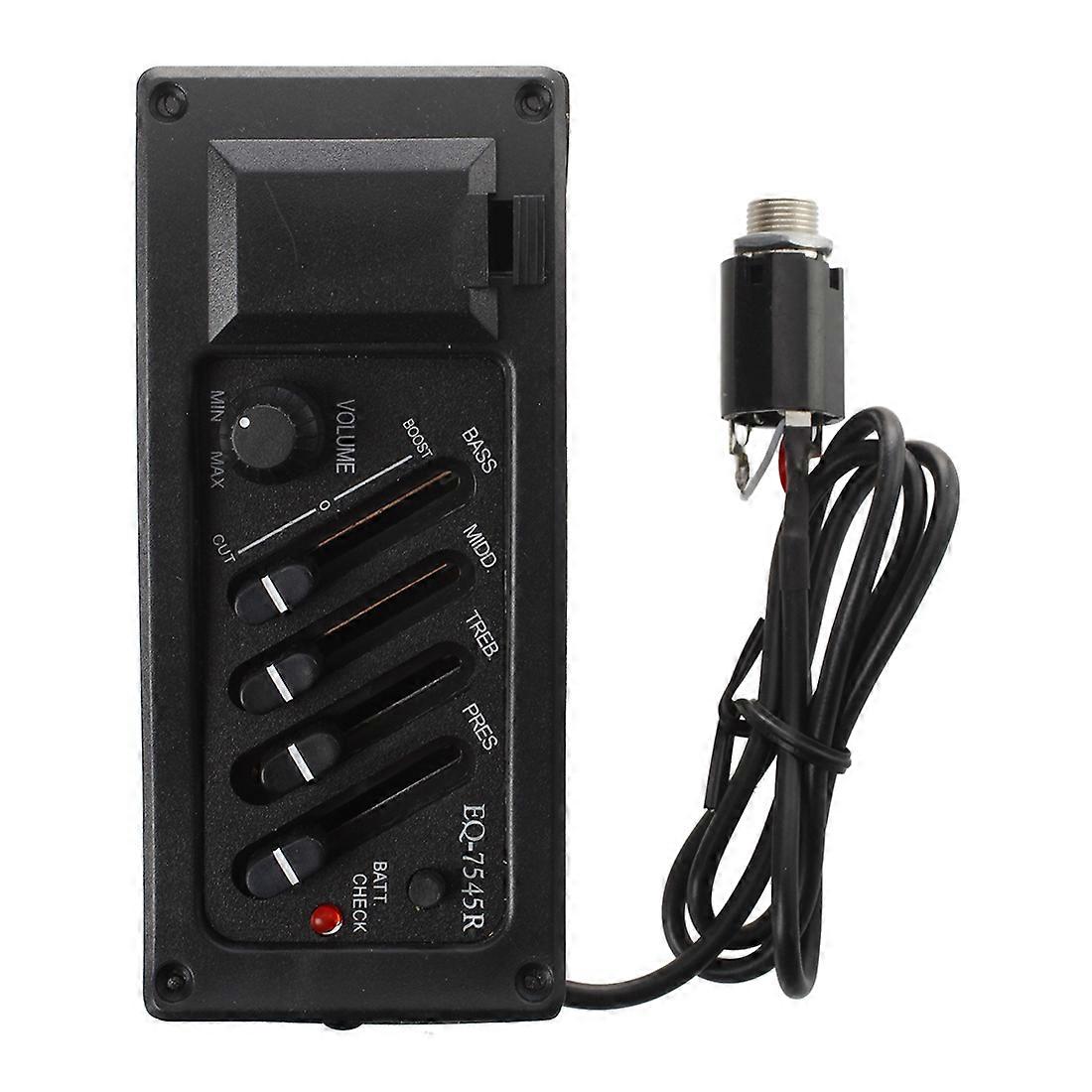 Complete Kit EQ Pre-Amp plus Pickup for Acoustic Guitar 7545R-4 Bands plus Colume Control, Supplied