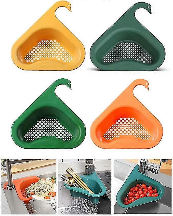 Sink Triangle Drainage Frame, Kitchen Sink Filter Basket Swan Drainage Dasket, Kitchen Sink Multifunctional Filter Triangle