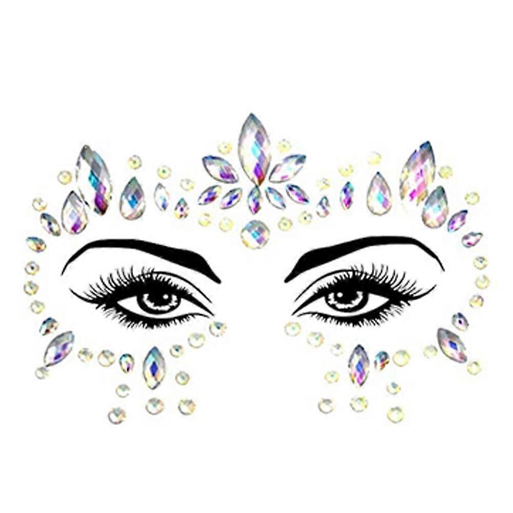 Joias de Rosto com Strass, Rave Crystals Face Gems Stick, para Festival Rave