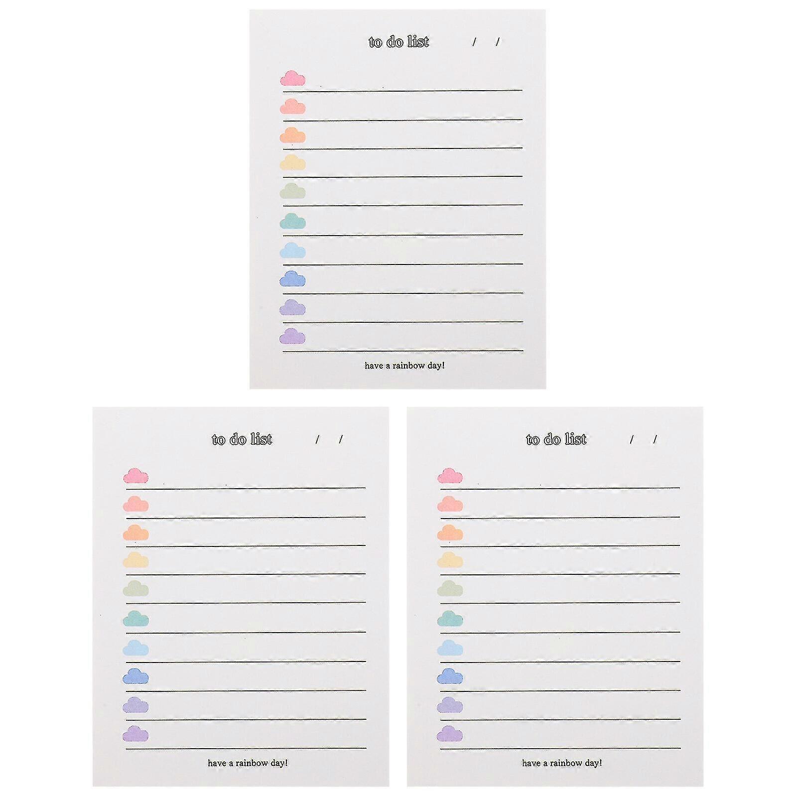 3pcs Household Memo Pads Convenient Writing Pads Multi-function To Do Pads Home Accessory