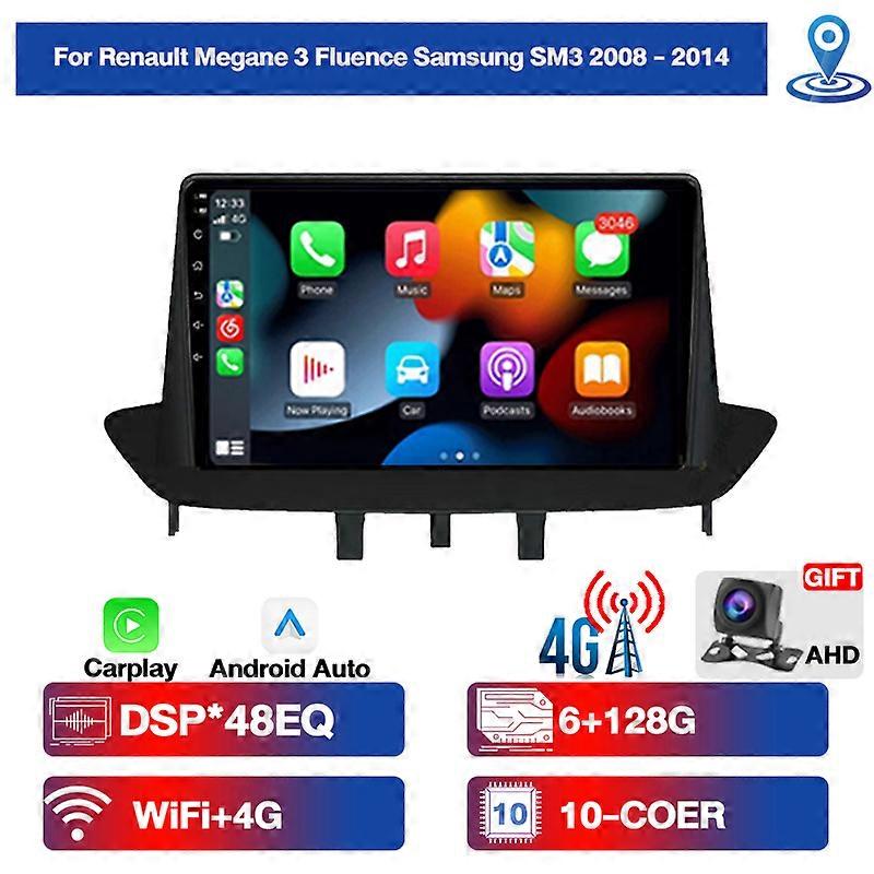 Android 12 GPS Car Radio For Renault Megane 3 Fluence Samsung SM3 2008 - 2014 Multimedia Player DSP CarPlay 6GB+128GB 4G WiFi