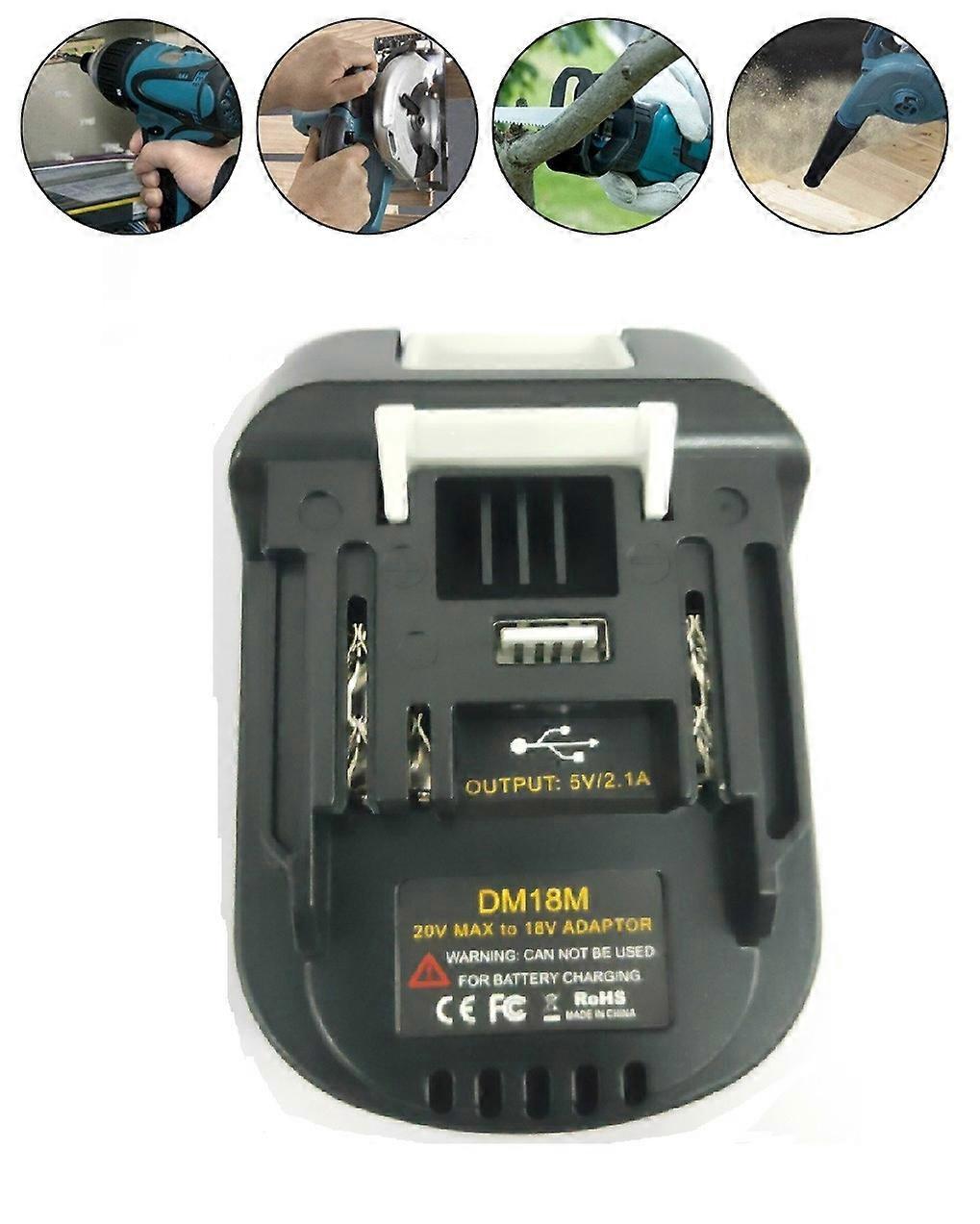 New Battery Adapter For DM18M Li-Ion Charger Tool Adapter For MAK Battery 20V to 18V Lithium Battery Power Tool Accessories
