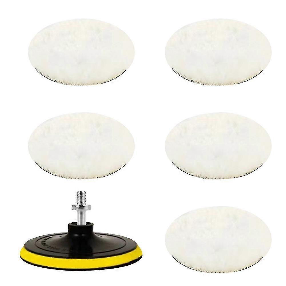 7pcs Loop Back Round Drill Wheel Reusable Car Polisher Kit With Buffing Pad