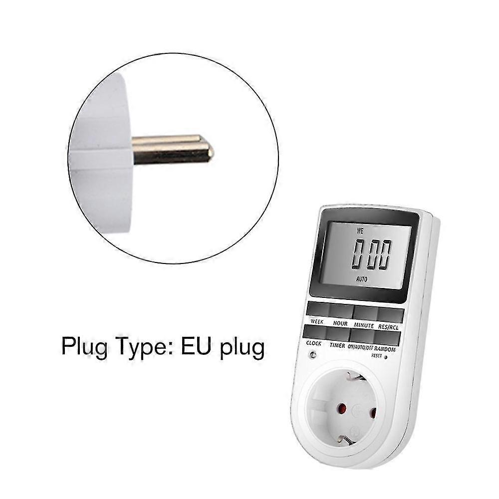 Digital Programmable Socket, Weekly Digital Timer With Lcd Display, 12H24H7Days Electrical Outlet Timer, Energy Saving For Home Appliances And Light