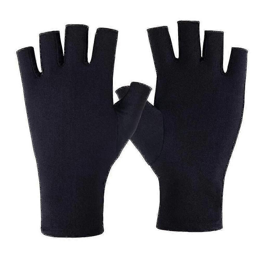 Uv Protection Half Finger Gloves For Manicure Gel Nail Lamp Driving Sport