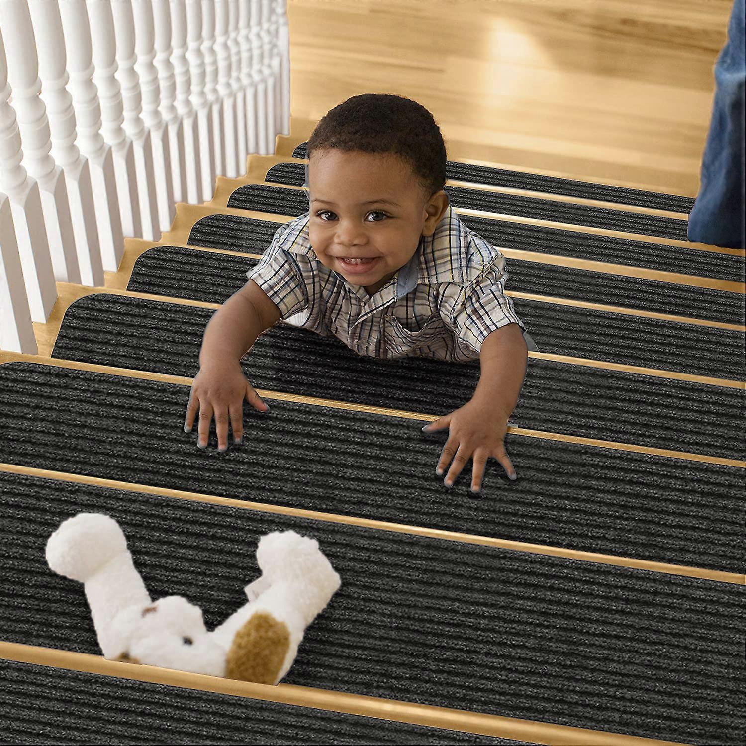 Non-Slip Carpet Stair Treads Non-Skid Safety Rug for Kids 10Pcs