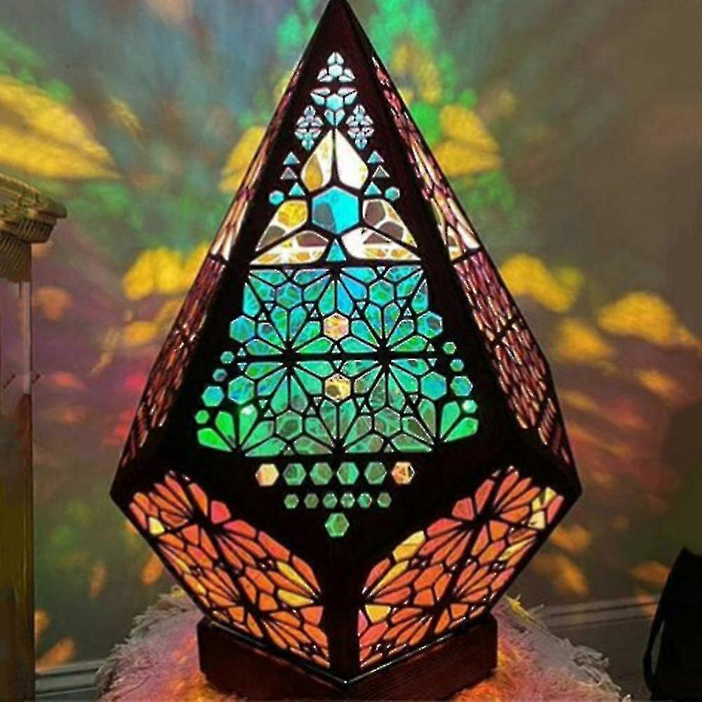 Bohemian Mosaic Starry Sky Floor Projections Lamp Table Bedside Light