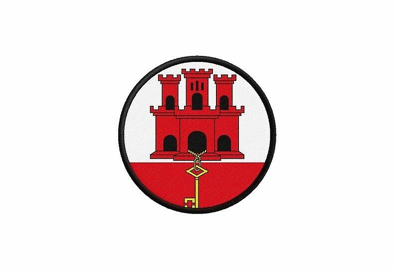 Patch ecusson flag gibraltar prints thermosticker round round