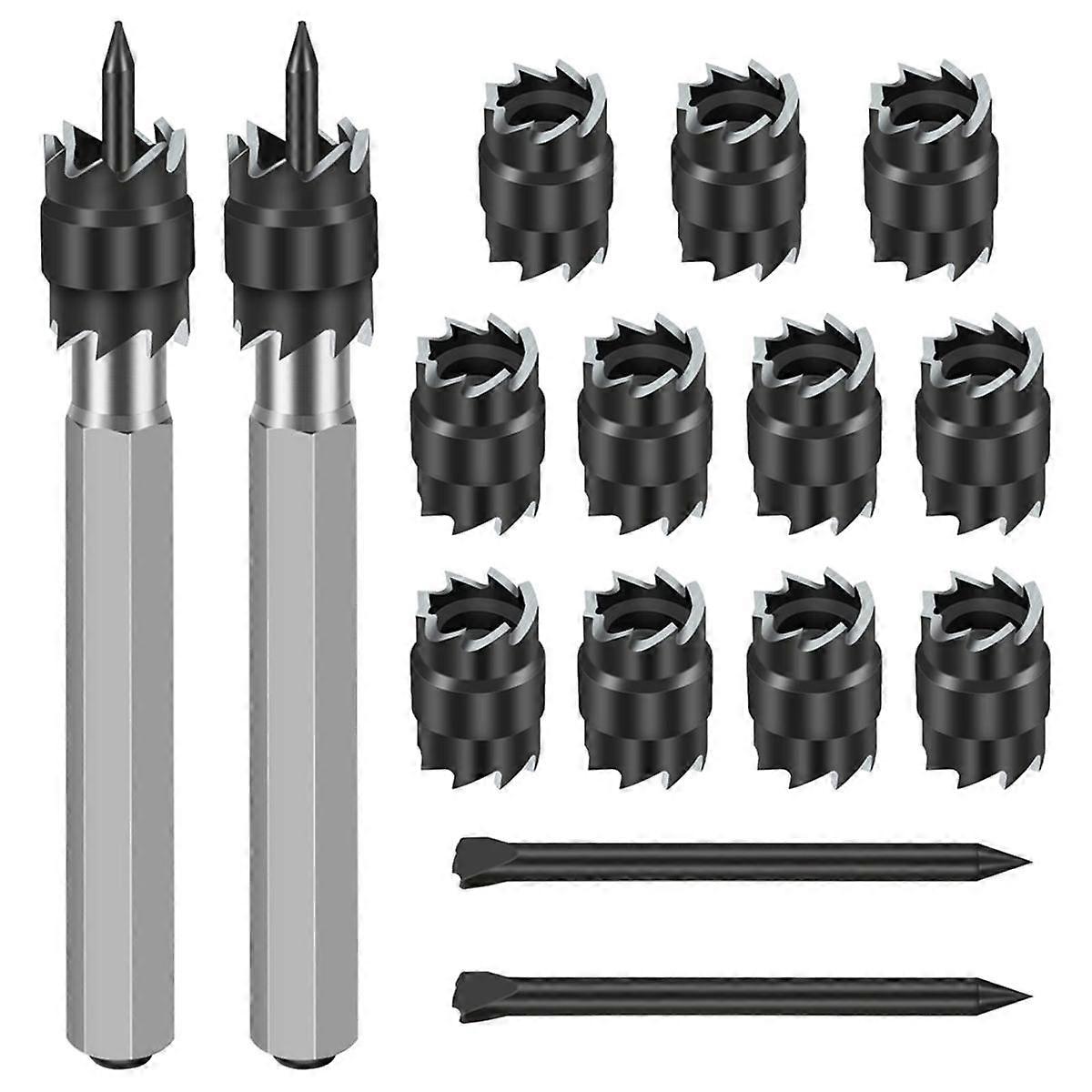 15Pack Rotationspunktschweißschneider Sets Doppel, 3/8 Zoll HSS Schweißpunktschneider Entferner Bohrer Sechskantblech Lochschneider Entferner