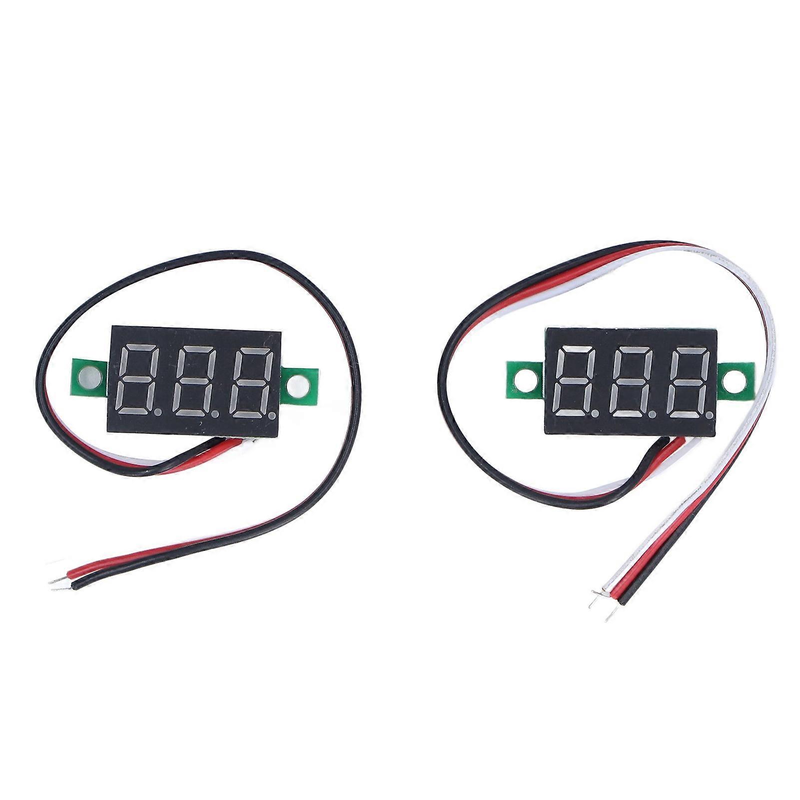 2 stks Mini Digitale DC Voltmeter LED Display Voltage Tester Meter 3 Draad Rood Licht 0.36in 0?30V