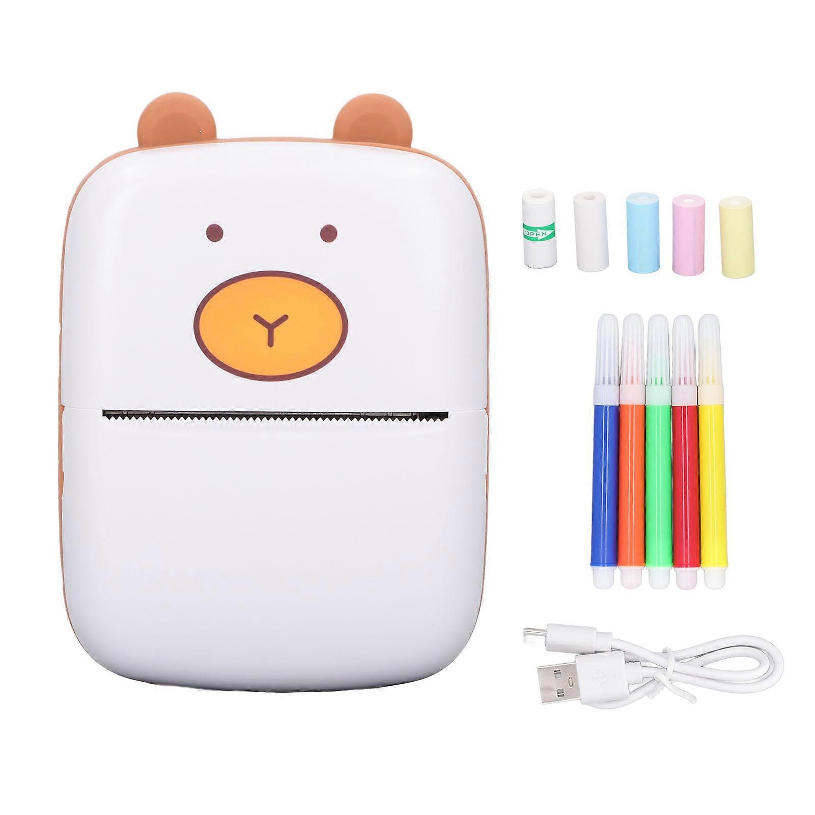 Thermal Printer with 5 Roll Paper Bluetooth Portable Pocket Printer Machine