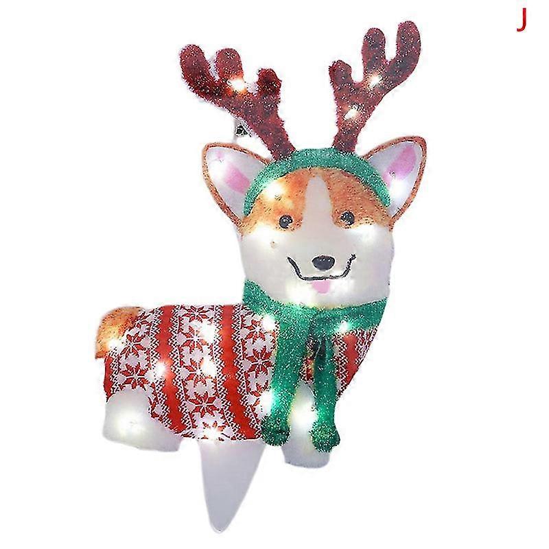 Christmas Decorations Outside Light-up Animals,dog,deer,santa Clausoutside Banmo