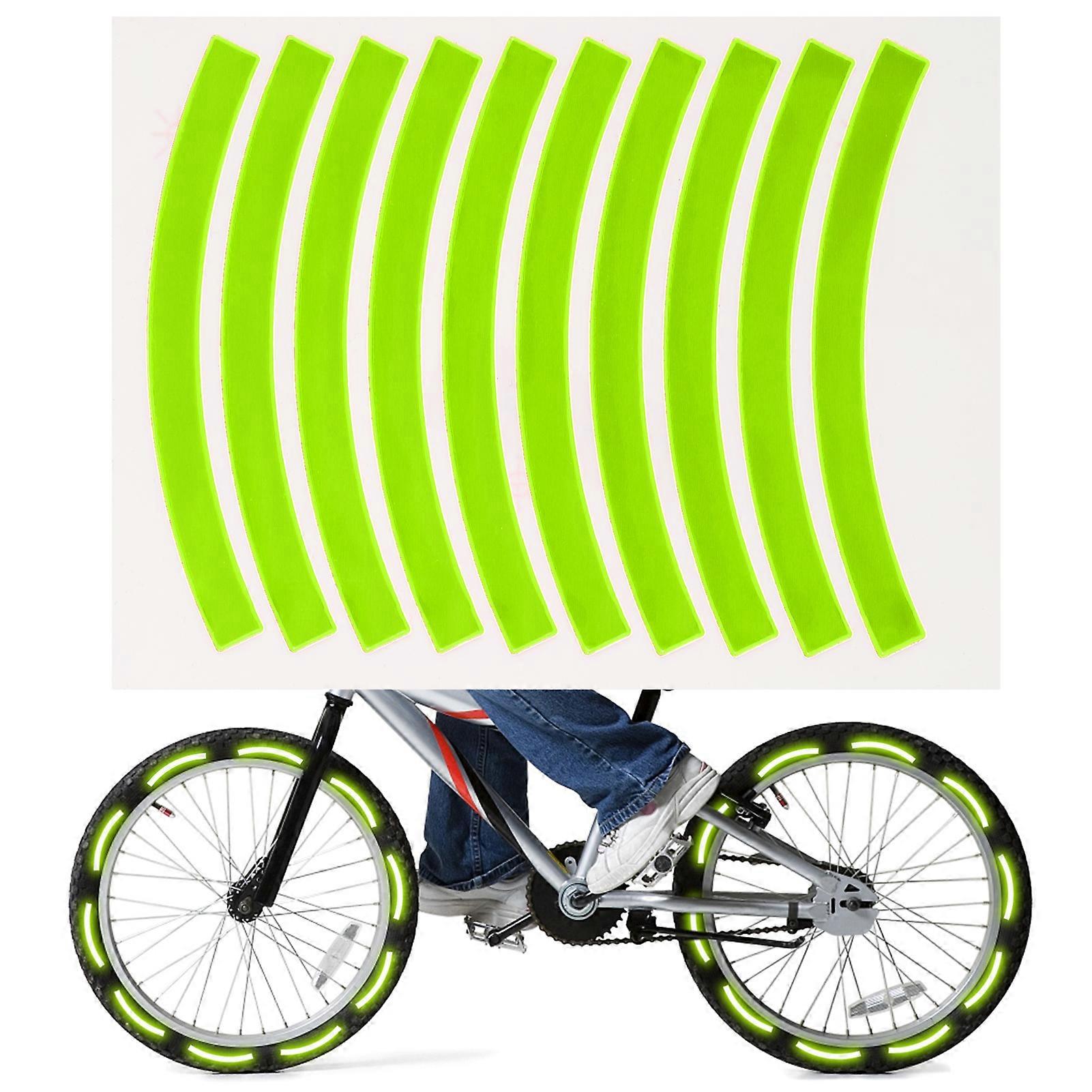 10pcs Adhesive Reflective Tape Cycling Safety Warning Sticker Bike