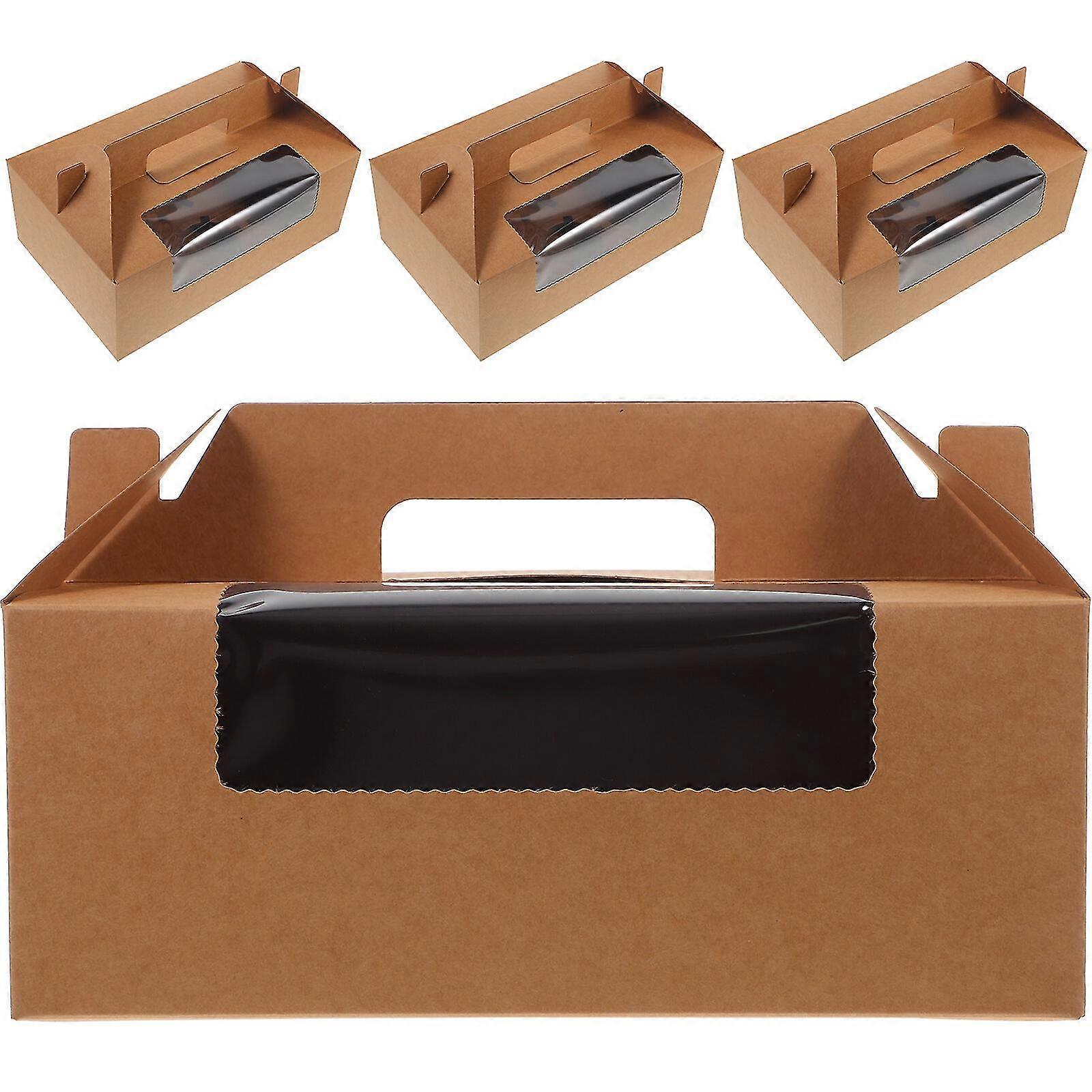 4pcs Cupcake Boxes Clear Window Bakery Box with 6 Hole Inserts Cake Packaging Boxes Paper Cupcake Boxes