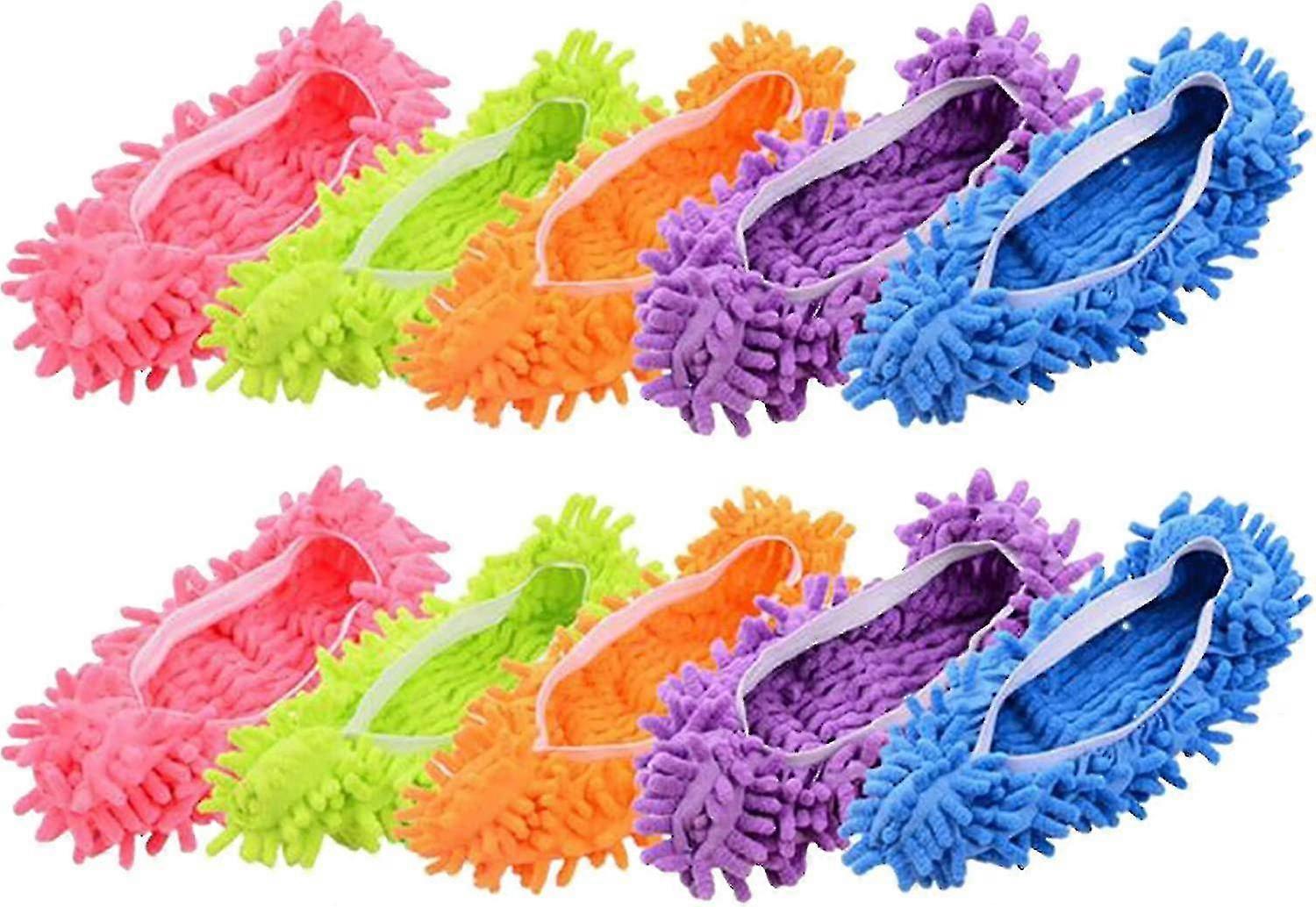 5 Pairs Duster Mop Slipper Covers