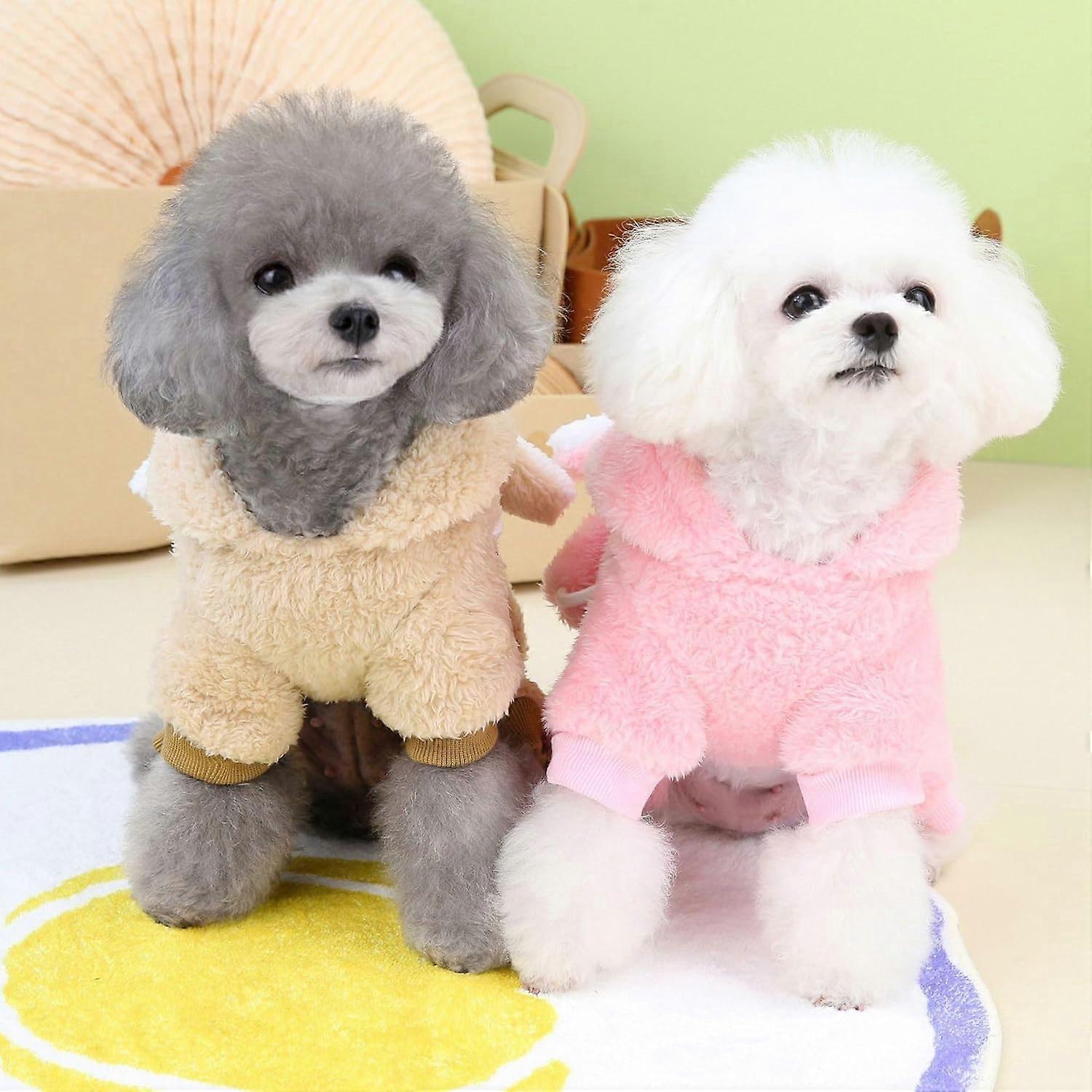 Cyeollo Fleece-Hundeschlafanzug – Thermo, Dehnbar, Mit Klettverschluss Für Kleine Hunde (Rosa)