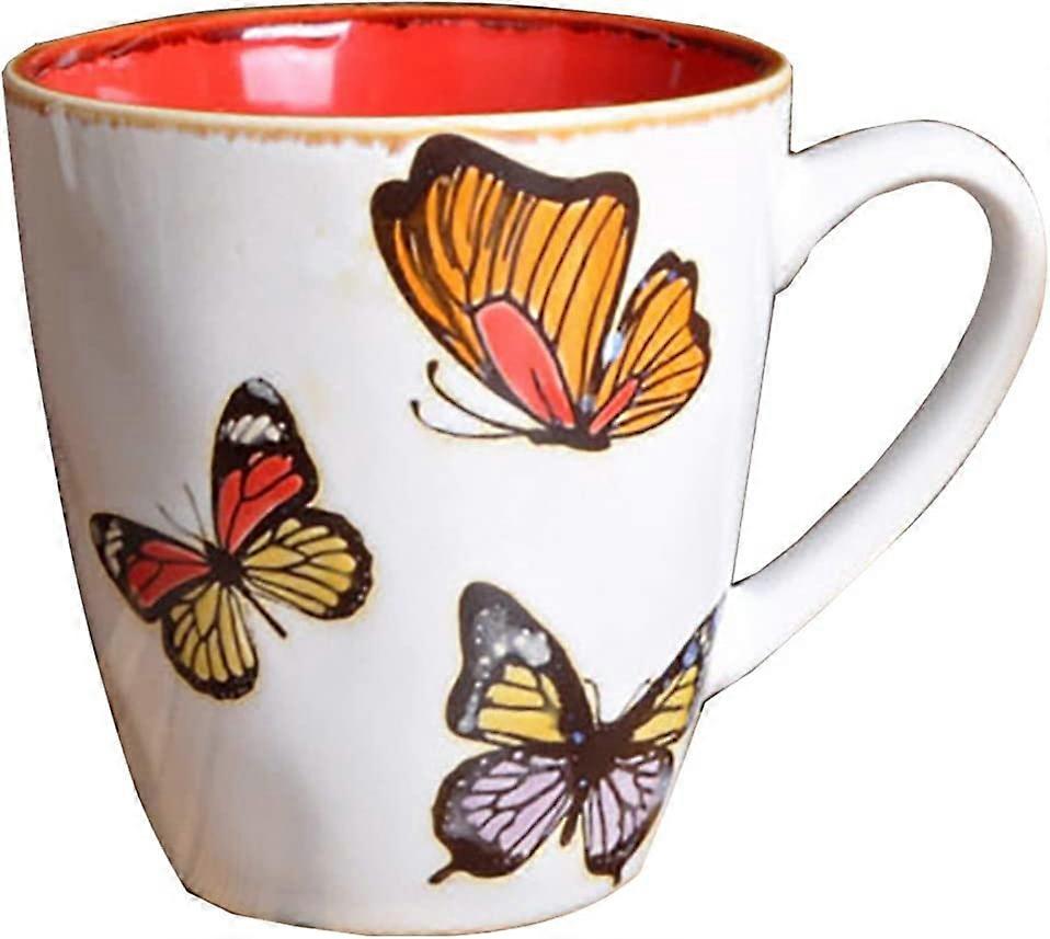 Hand Painted Butterfly Ceramic Women's Ceramic Coffee Mug