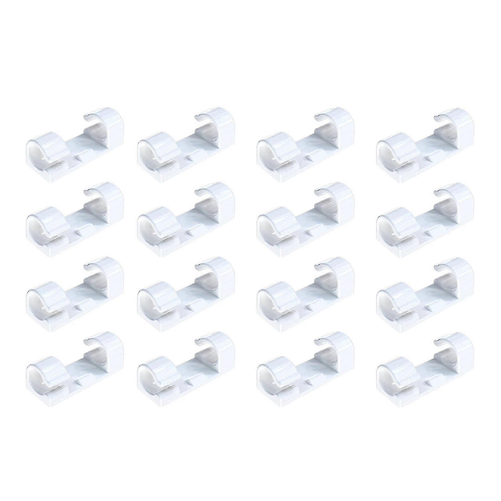 16pcs Line Fixer Easy-using Neat Adhesive Clamp Ties Organizer For Office