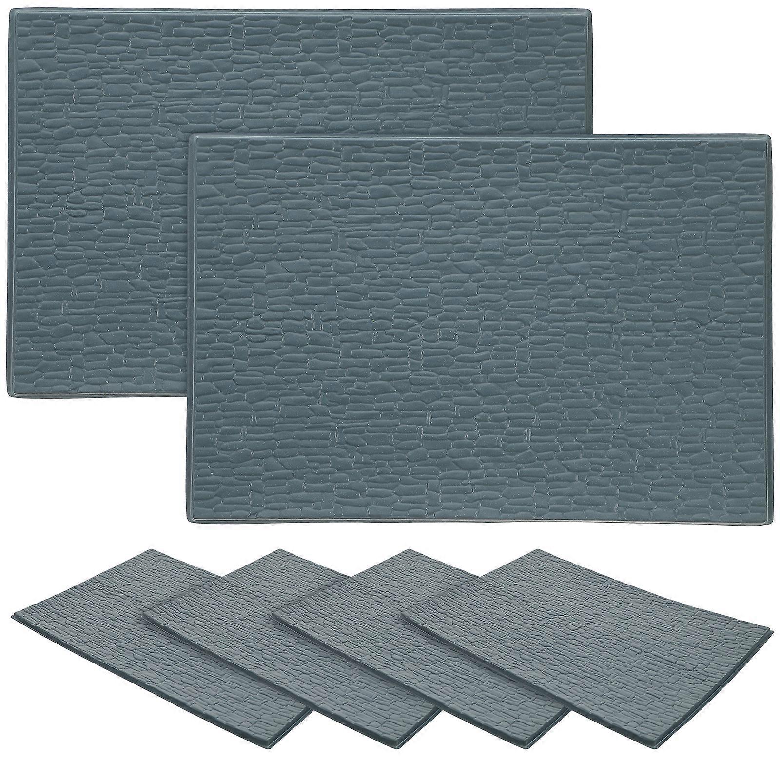 6 Sheets of Miniature Roof Tiles Lifelike Small Simulation Roof Tiles Figurines DIY Materials